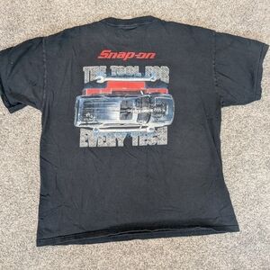 Vtg Mens Size XL Snap On Tools Black T-Shirt The Tool For Every Tech Wrench Y2K